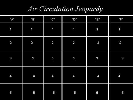 Air Circulation Jeopardy