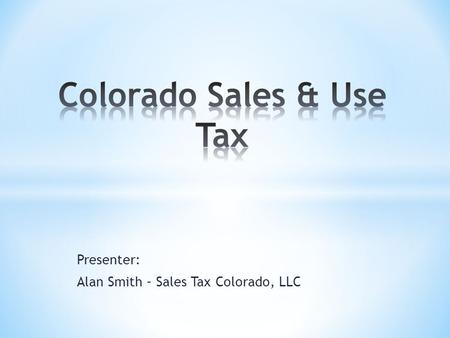 Colorado Sales & Use Tax