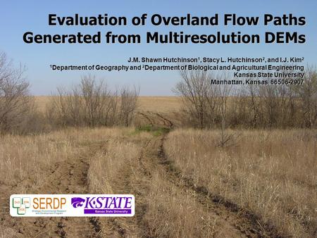 Evaluation of Overland Flow Paths Generated from Multiresolution DEMs J.M. Shawn Hutchinson 1, Stacy L. Hutchinson 2, and I.J. Kim 2 1 Department of Geography.