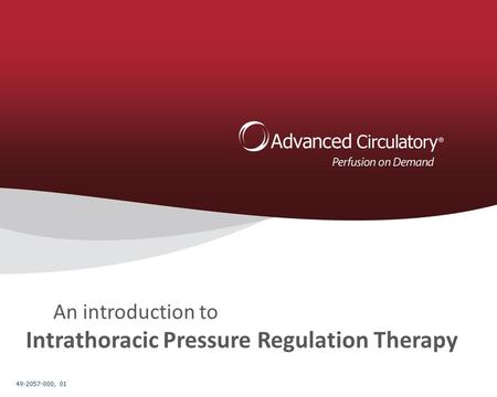 An introduction to Intrathoracic Pressure Regulation Therapy 49-2057-000, 01.