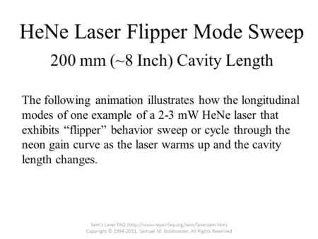 HeNe Laser Flipper Mode Sweep