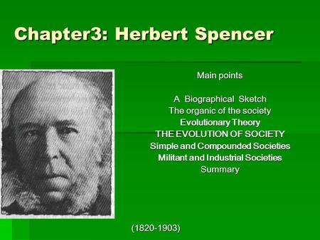 Chapter3: Herbert Spencer