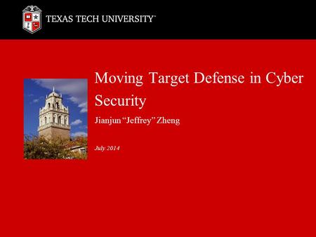 Moving Target Defense in Cyber Security