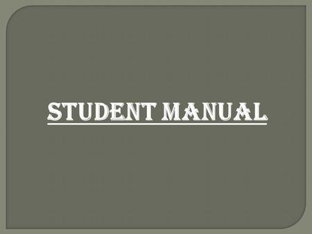 Student Manual. Important Points to be Noted :- 1) It is always suggested to have a test session before start of the training. This will help you in understanding.