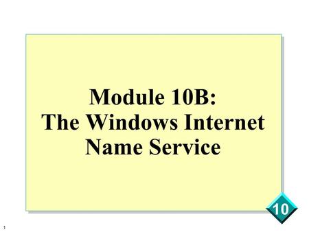 1 10 Module 10B: The Windows Internet Name Service.