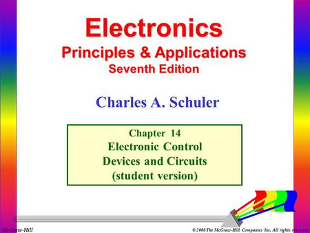 McGraw-Hill © 2008 The McGraw-Hill Companies Inc. All rights reserved. Electronics Principles & Applications Seventh Edition Chapter 14 Electronic Control.