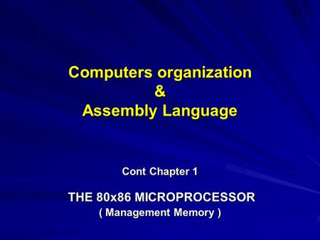 Computers organization & Assembly Language