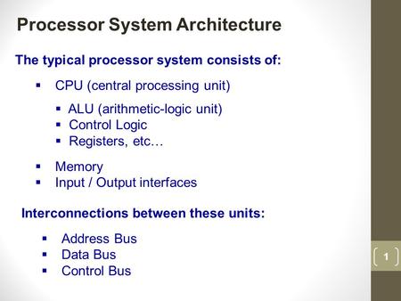 Processor System Architecture