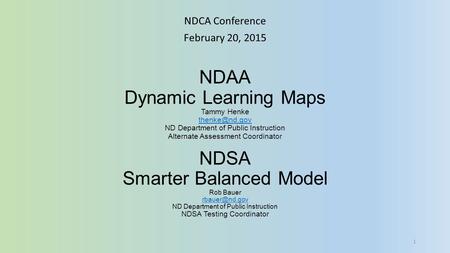 NDCA Conference February 20, 2015