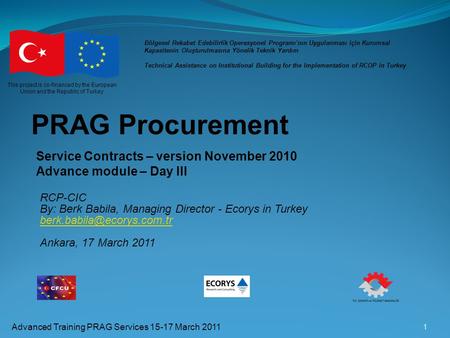PRAG Procurement Service Contracts – version November 2010