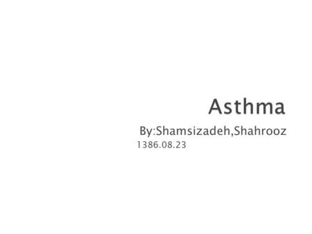 By:Shamsizadeh,Shahrooz 1386.08.23.  Respiratory diseases cause loss of 5-38 million days per year.  Asthma is the most common occupational respiratory.