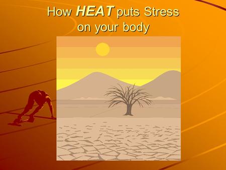 How HEAT puts Stress on your body. PRESENTATION GOAL: TO HELP YOU UNDERSTAND THESE ITEMS: 1.Your body’s handling of heat 2.Hot environments increase likelihood.