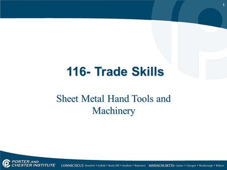 Sheet Metal Hand Tools and Machinery