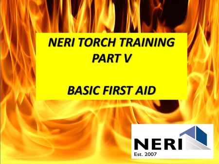 NERI TORCH TRAINING PART V BASIC FIRST AID. -Burns -Heat Illness -Heat Stroke This information was provided through a free first aid PowerPoint provided.