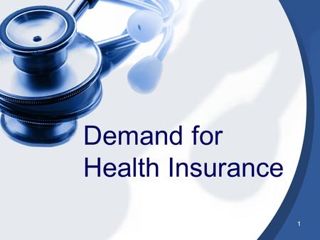 1 Demand for Health Insurance. 2 Which Investment will you pick Expected Value $2600 Choice 2 $5000 -$1000 0.6 0.4 Choice 1 $5000 $1000 0.4 0.6.