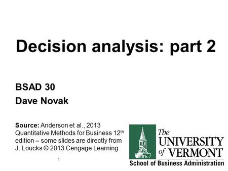 Decision analysis: part 2