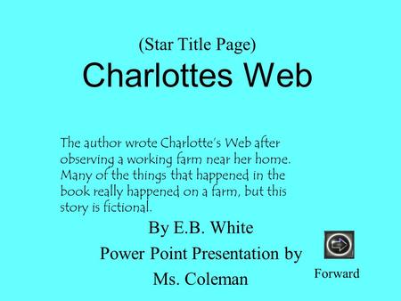 (Star Title Page) Charlottes Web