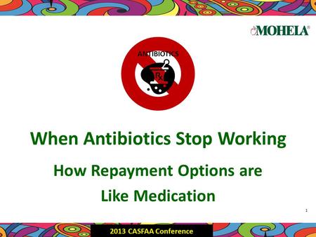When Antibiotics Stop Working How Repayment Options are Like Medication ANTIBIOTICS 1.