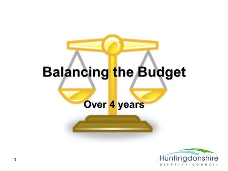 1 Balancing the Budget Over 4 years. 2 Spending must fall True Grant falls by 27% (£3.3m) next year Council tax frozen for 2011 Council reserves to fall.