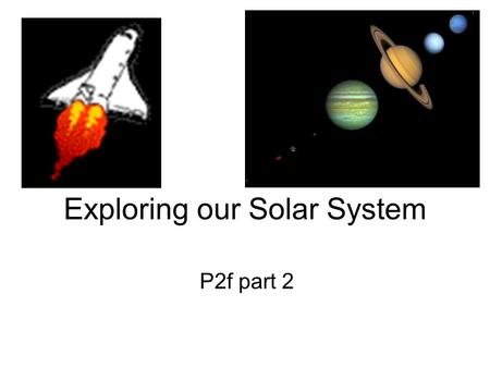 Exploring our Solar System P2f part 2. Objectives In this lesson we should learn: about the distances involved in space travel about manned and unmanned.