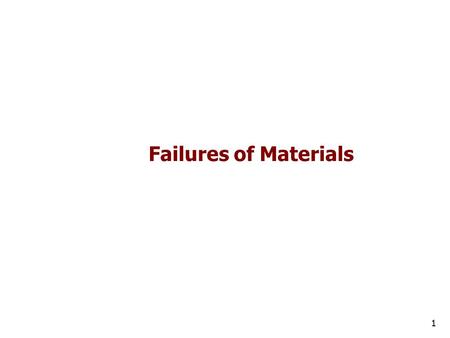 Failures of Materials 1. Environmental Effects on the Materials There are significant impacts of environmental factors on Engineering Materials. 2.