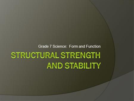 Structural Strength and Stability