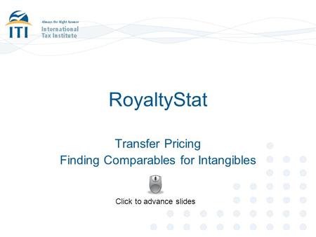 Transfer Pricing Finding Comparables for Intangibles