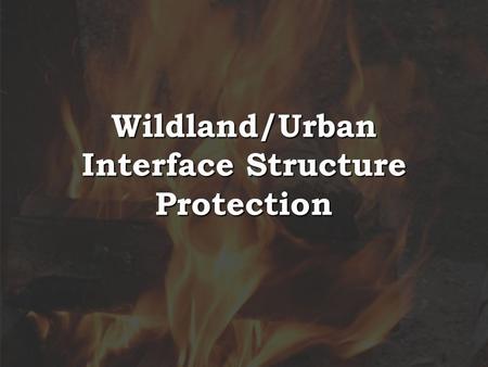 Wildland/Urban Interface Structure Protection