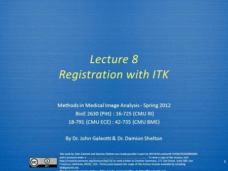 Lecture 8 Registration with ITK