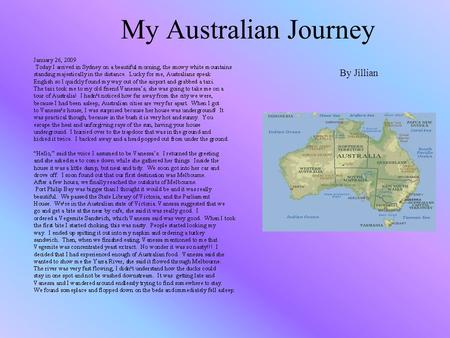 My Australian Journey By Jillian. Melbourne Perth.