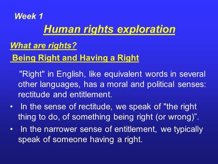 Human rights exploration