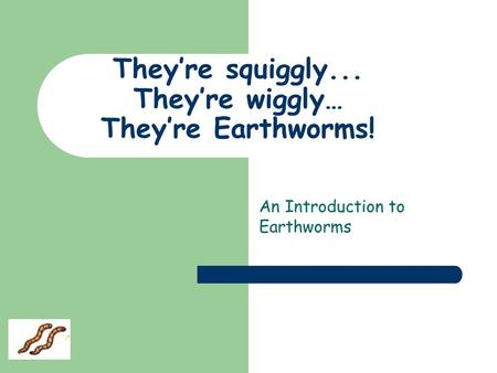 They’re squiggly... They’re wiggly… They’re Earthworms!