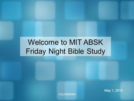 Friday Night Bible Study