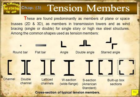 Tension Members Chap. (3)