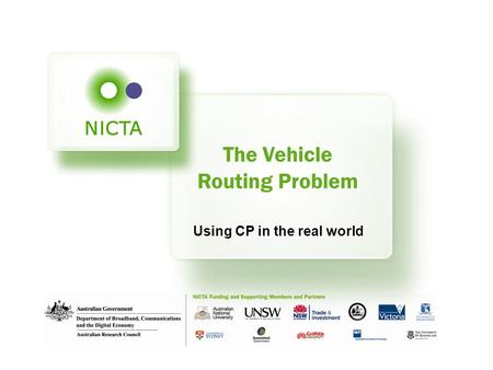 The Vehicle Routing Problem Using CP in the real world.