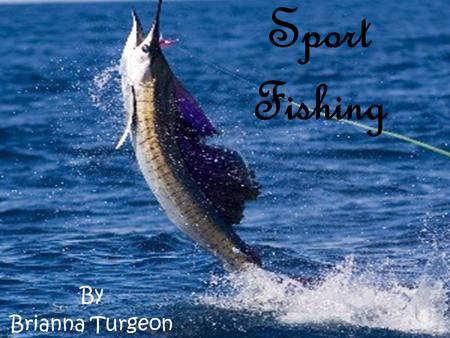 Sport Fishing By Brianna Turgeon. What is Sport Fishing?  “Fishing by any means for recreational purposes,” (source 25).