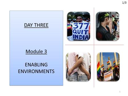 DAY THREE Module 3 ENABLING ENVIRONMENTS