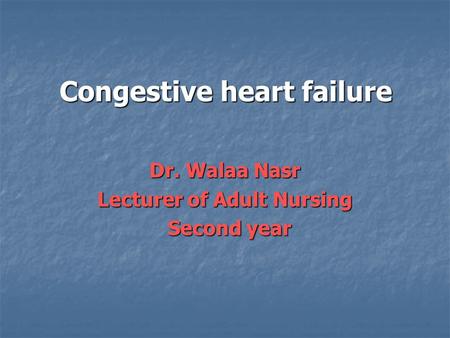 Congestive heart failure