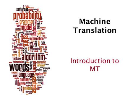 Machine Translation Introduction to MT. Dan Jurafsky Machine Translation Fully automatic Helping human translators Enter Source Text: Translation from.
