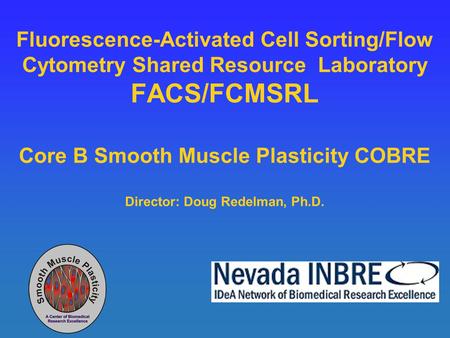 Fluorescence-Activated Cell Sorting/Flow Cytometry Shared Resource Laboratory FACS/FCMSRL Core B Smooth Muscle Plasticity COBRE Director: Doug Redelman,
