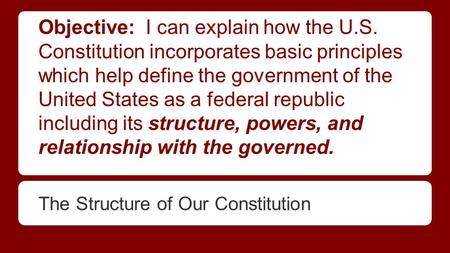 The Sections of The Constitution