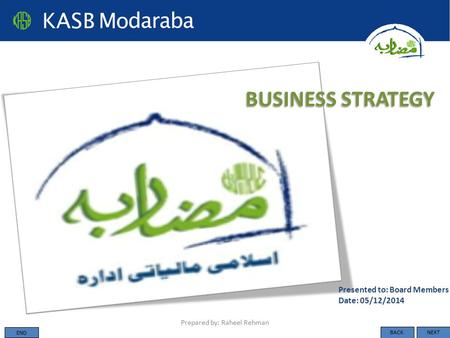 BACKNEXT END BUSINESS STRATEGY Prepared by: Raheel Rehman Presented to: Board Members Date: 05/12/2014.