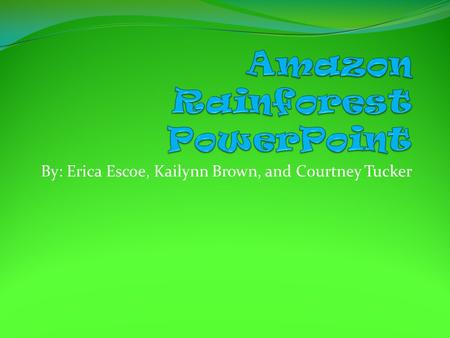 By: Erica Escoe, Kailynn Brown, and Courtney Tucker.