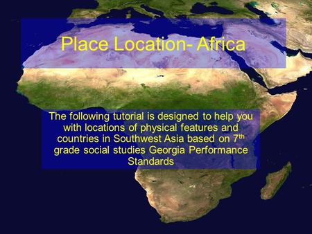 Place Location- Africa
