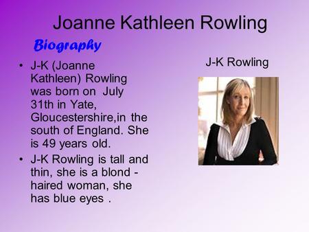 j.k. rowling biography presentation