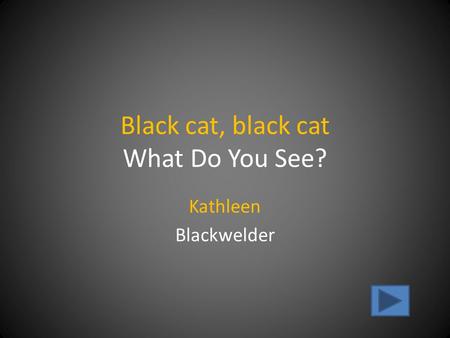 Black cat, black cat What Do You See? Kathleen Blackwelder.