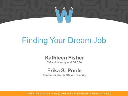 Finding Your Dream Job Kathleen Fisher Erika S. Poole