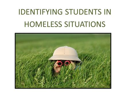 IDENTIFYING STUDENTS IN HOMELESS SITUATIONS. Key Provisions Every LEA must designate an appropriate staff person as a local homeless education liaison.