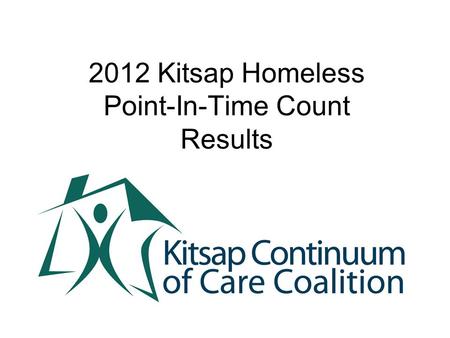 2012 Kitsap Homeless Point-In-Time Count Results.