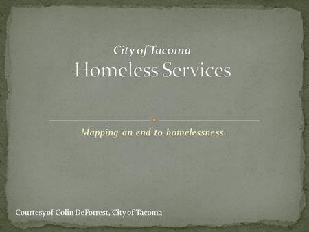City of Tacoma Homeless Services